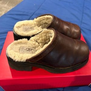 UGG fur lined chunky clogs